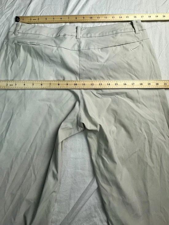🤍 Nike Dri-FIT Golf Pants Beige Straight Leg Performance Women 12 8884 🤍 - Picture 12 of 13